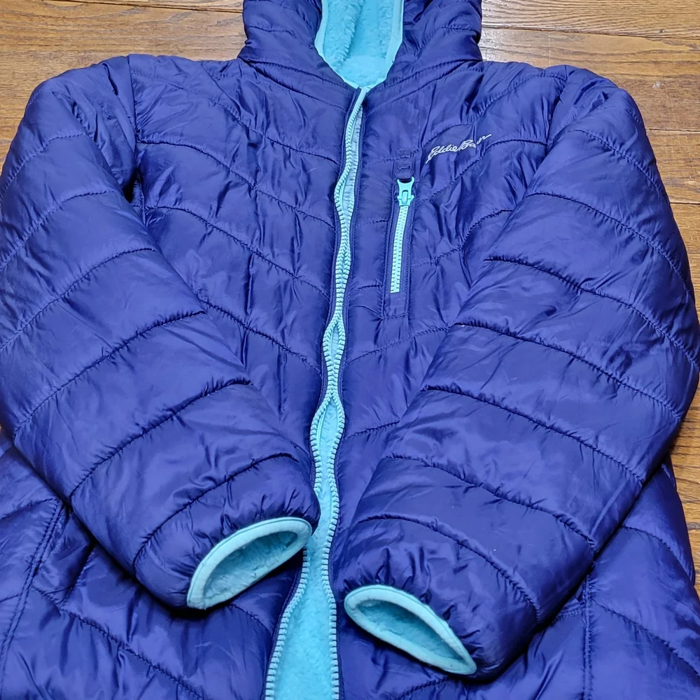 Eddie Bauer Aqua Faux Fur Jacket